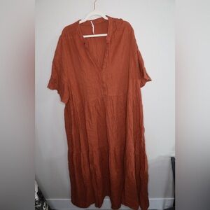 Anthro Rust Orange Flowy Dress